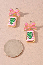 Monstera Leaf Bow Earrings