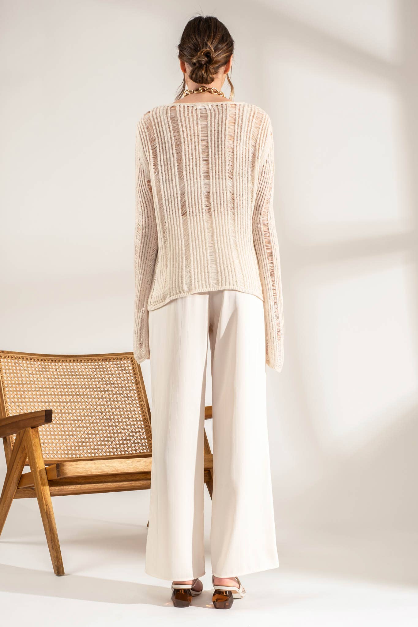 Champagne Ladder Knit Sweater (REG)