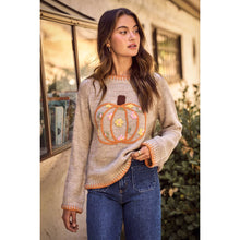 Floral Pumpkin Sweater in Taupe (REG)