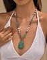 Long Natural Stone Teardrop Necklace