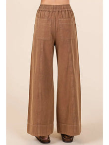 Mineral Wide Leg Twill Pants in Cocoa (REG)