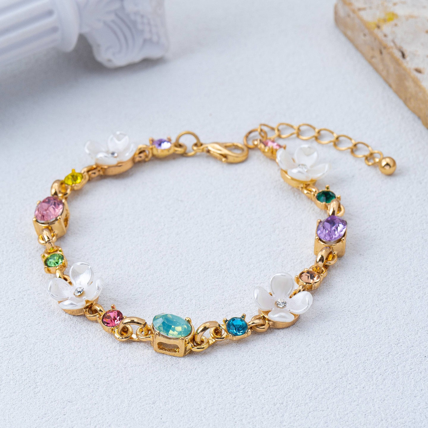 Floral Multi Gem Bracelet