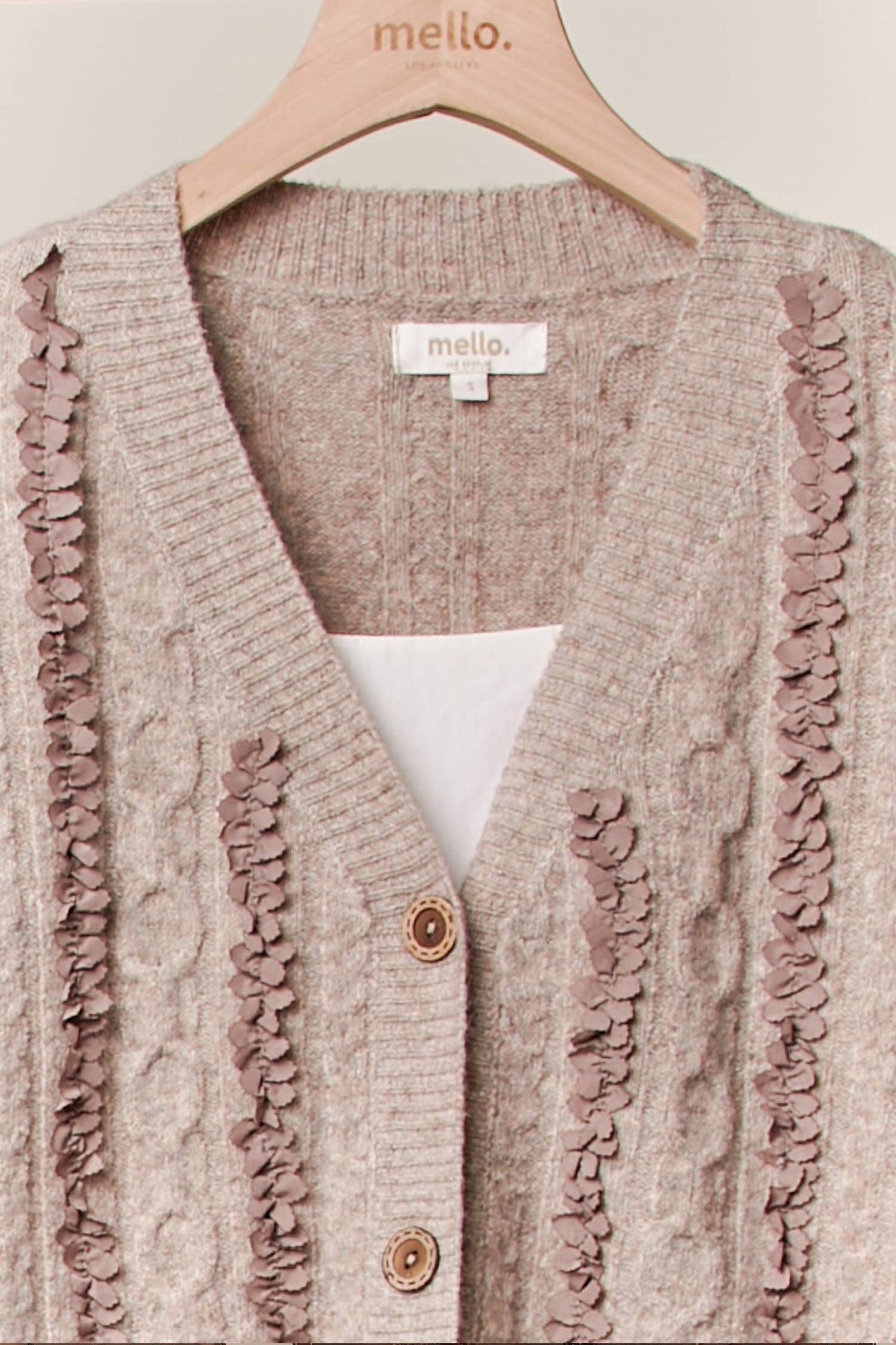 Ruffle Accent Cable Cardigan (REG)