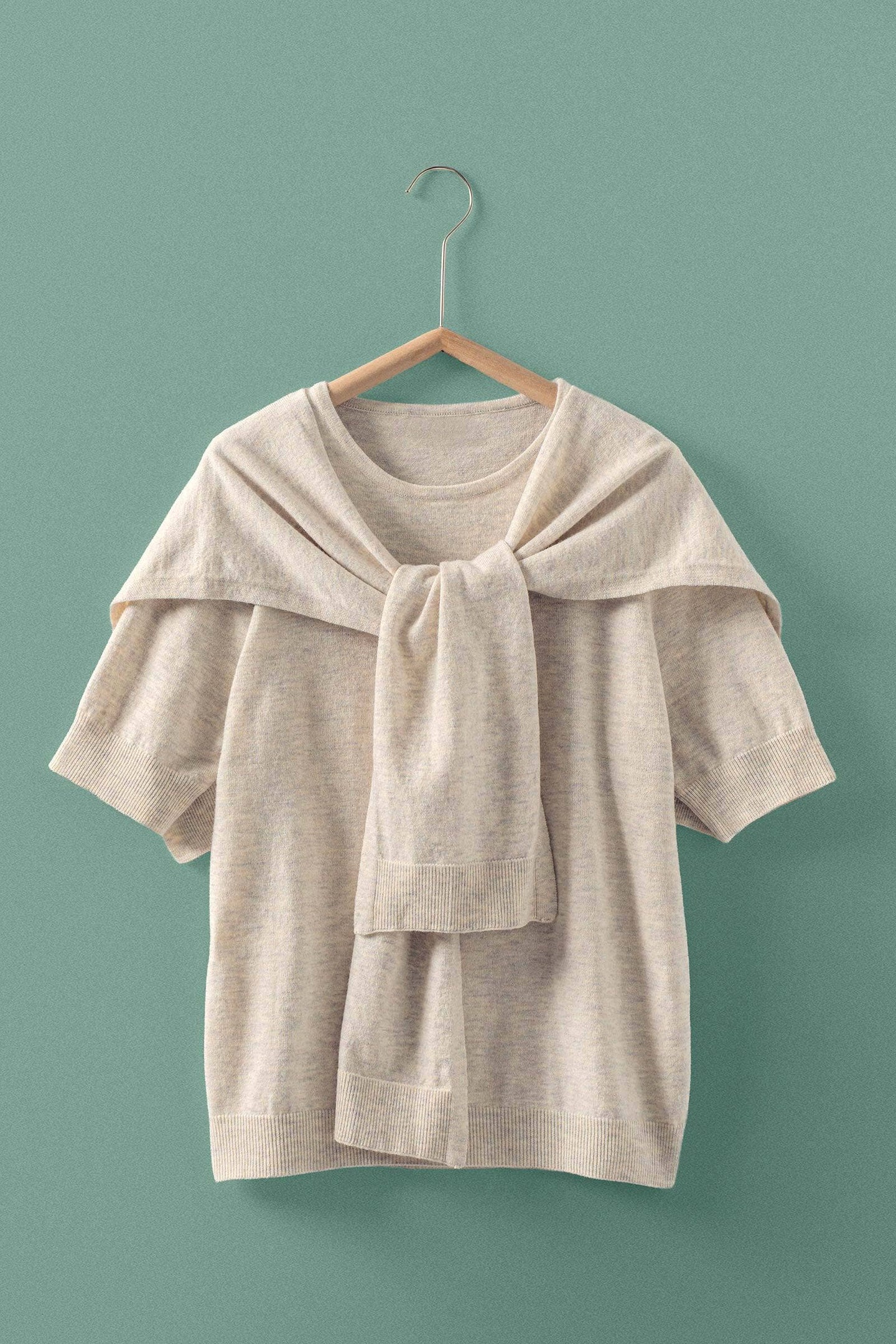 Faux Layered Tie-Front Top in White (REG)