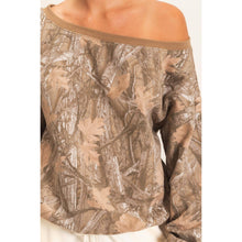 Tree Camo Off Shoulder Sweatshirt (REG)