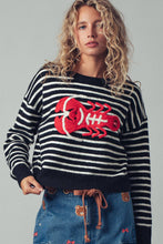 Embroidered Lobster Sweater in Ivory/Black (REG)