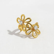 Zirconia Double Flower Ring