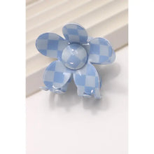 Checkered Flower Claw Clip