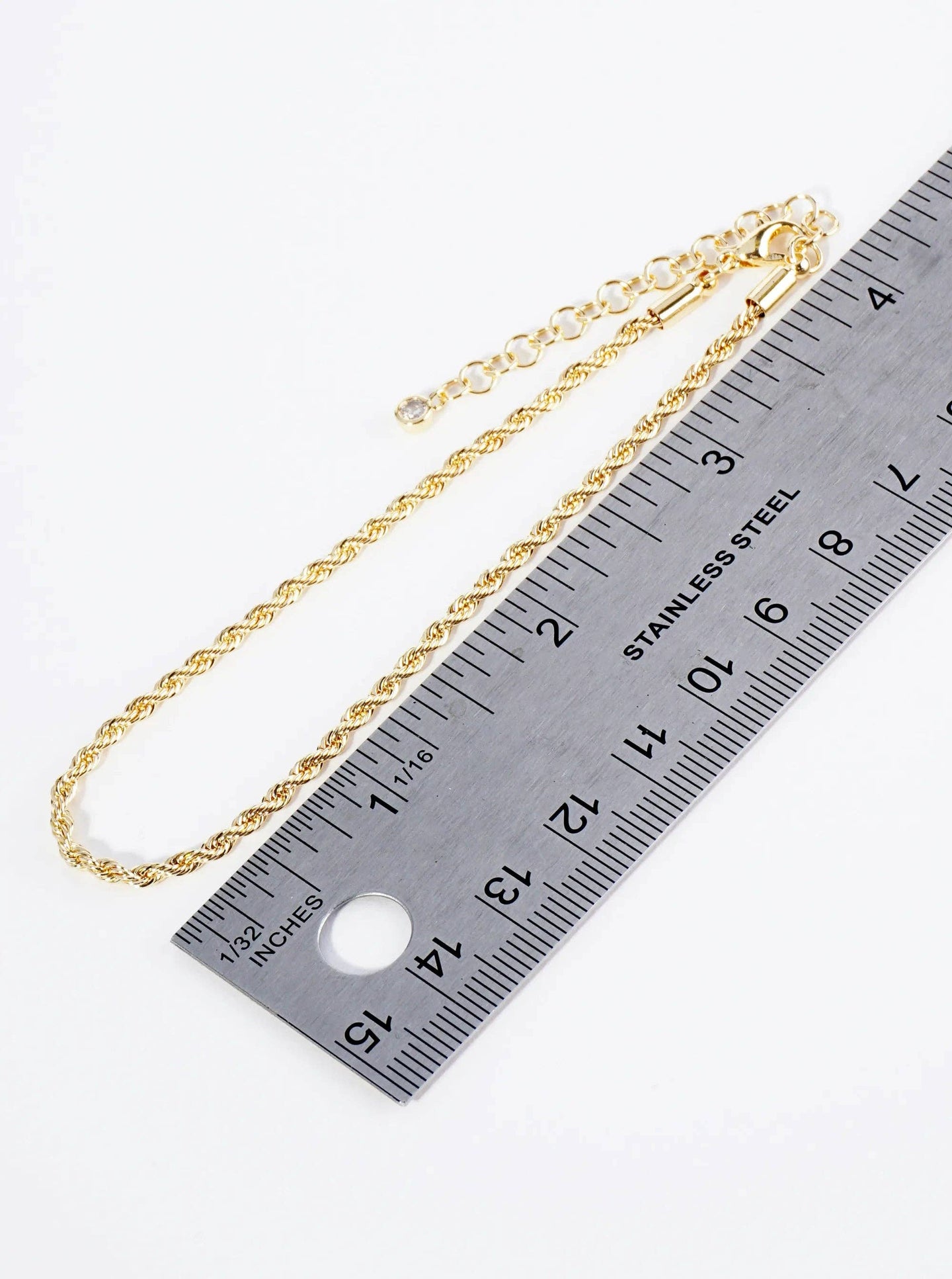 18K Dipped Textured Rope Chain Anklet