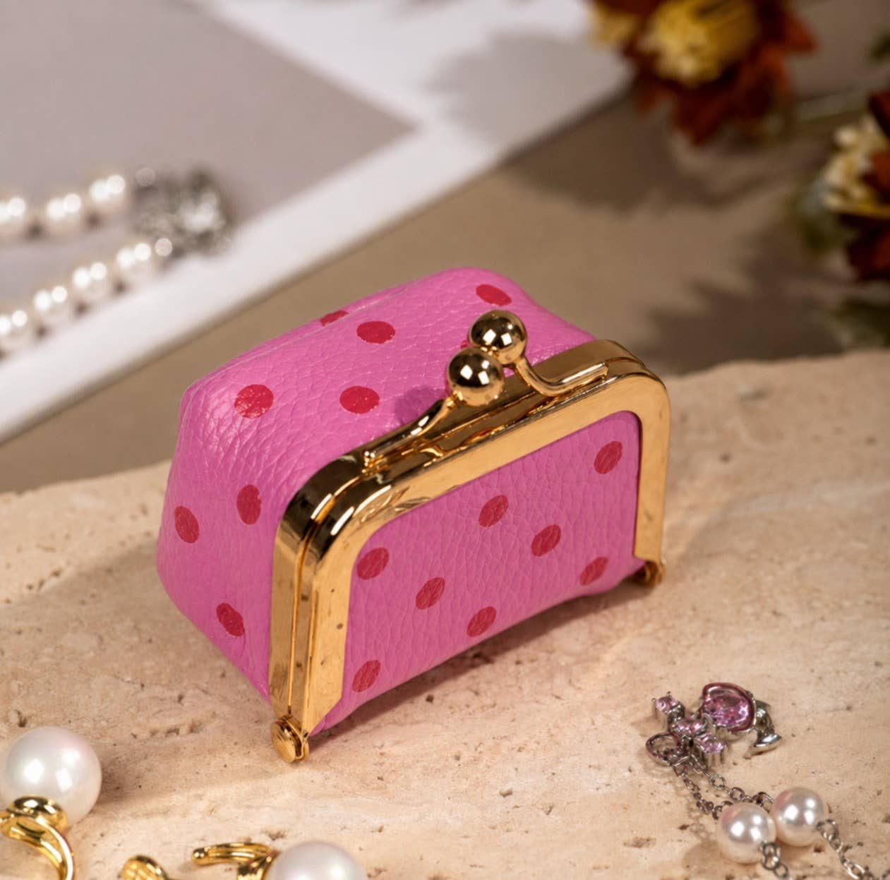 Mini Polka Dot Travel Jewelry Box