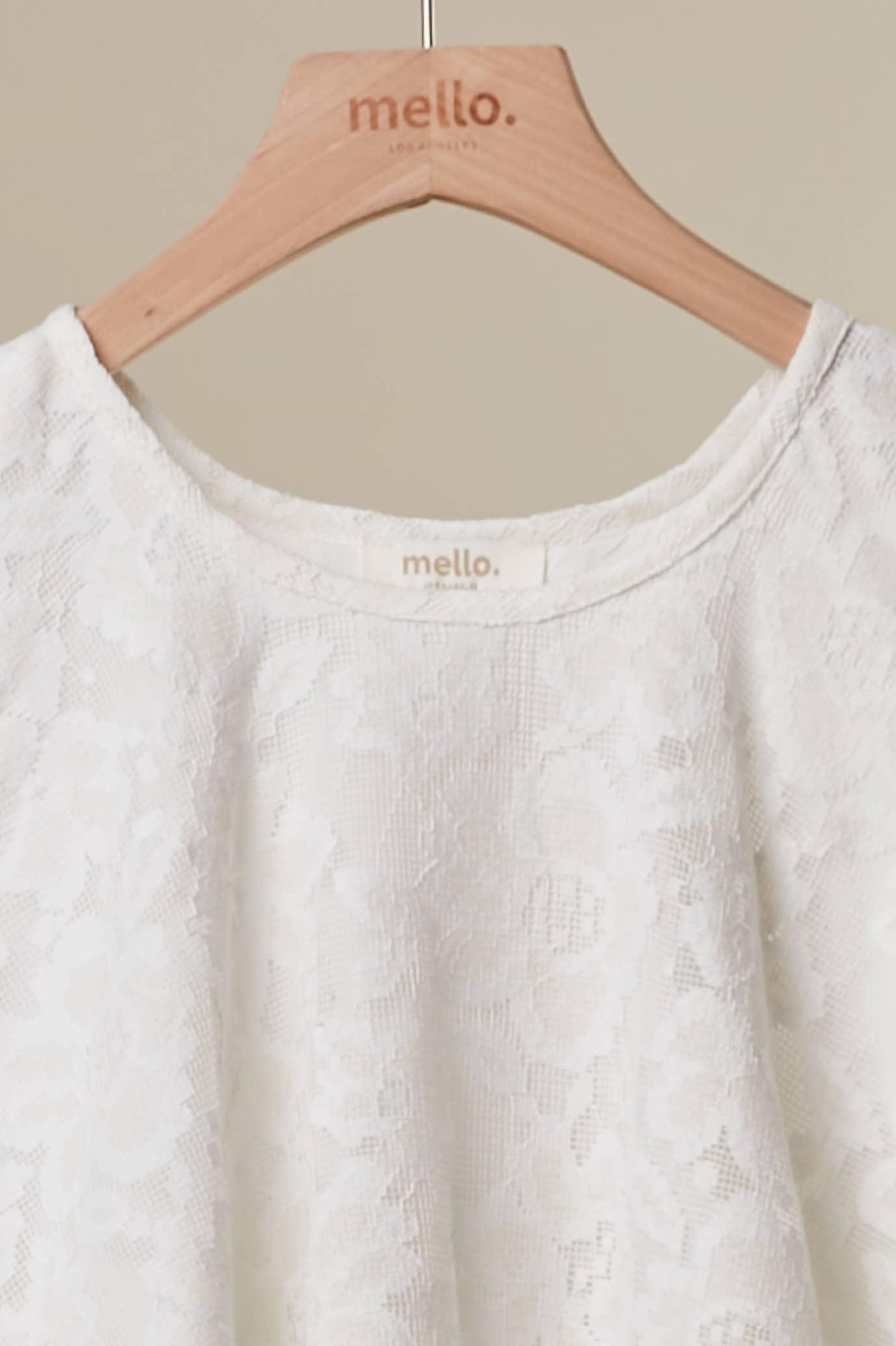 High-Low Lace Tunic Top in White (REG)