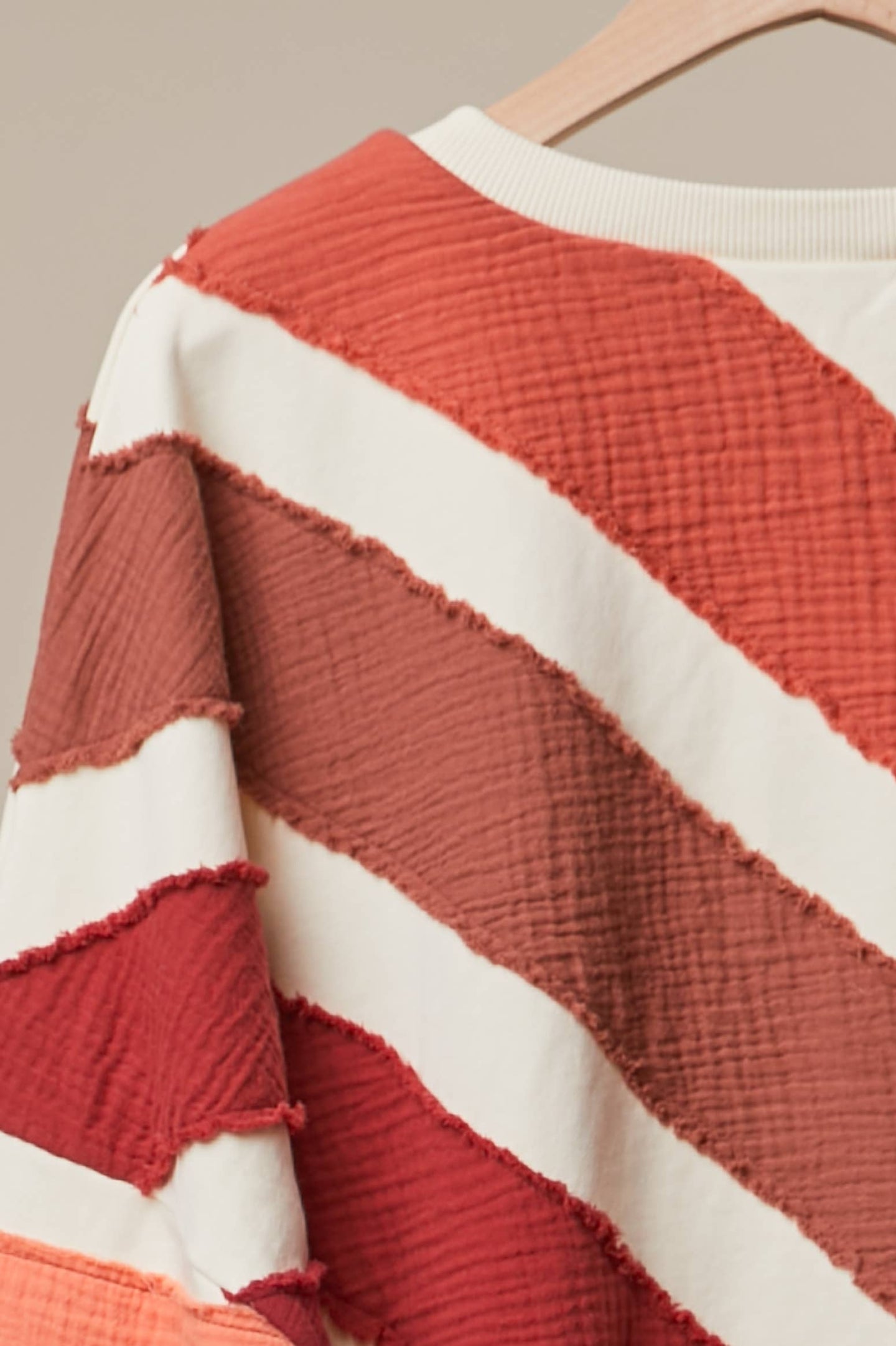 Texture Striped Top in Rust (REG)