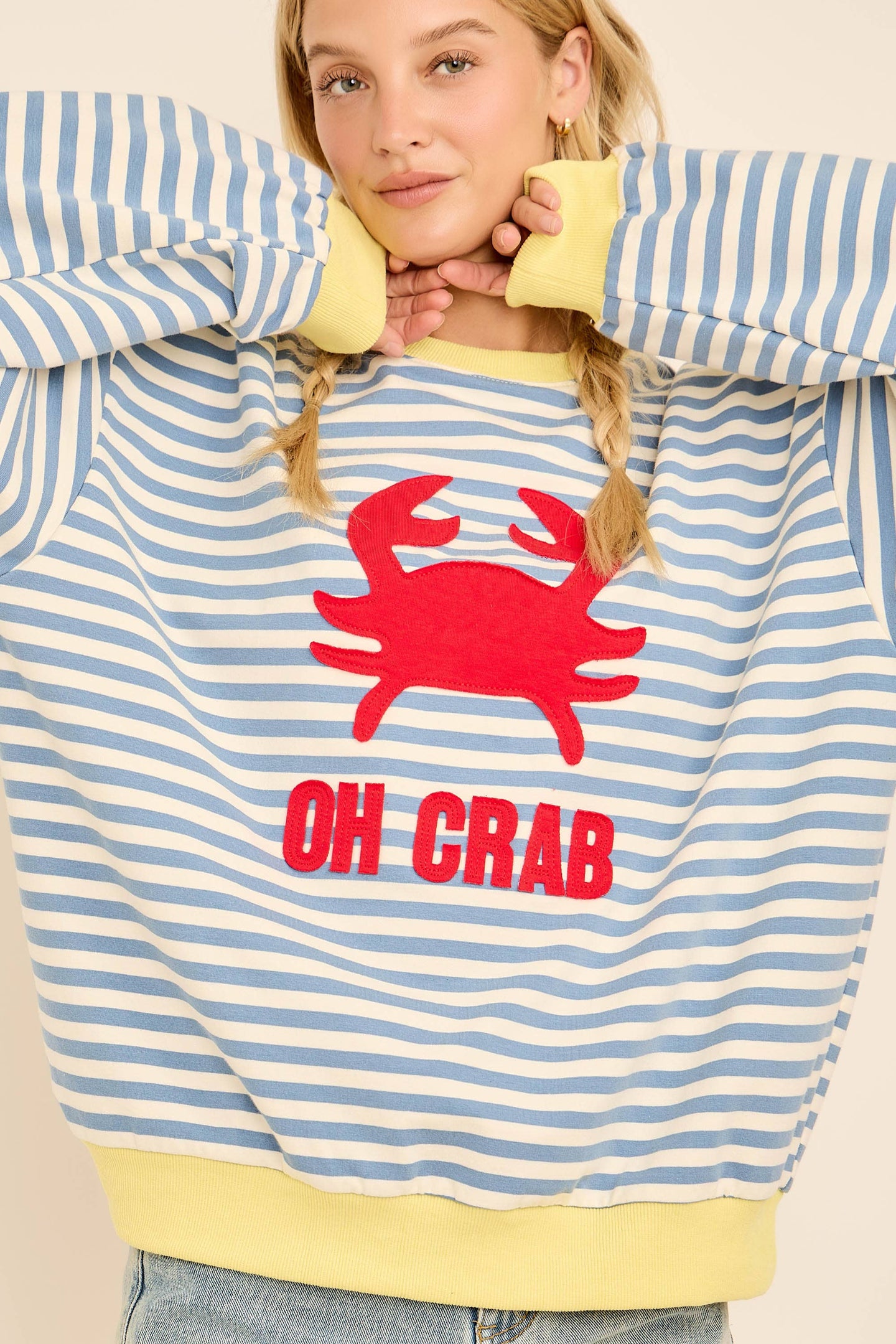 Striped Oh Crab Sweatshirt (REG)