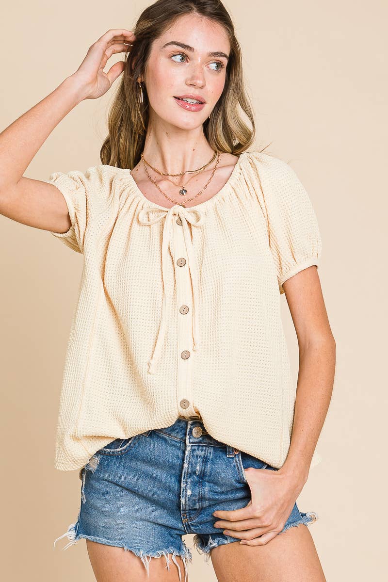 Textured Button Down Top (REG)