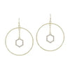 Open Hoop Hexagon Earrings