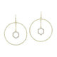 Open Hoop Hexagon Earrings