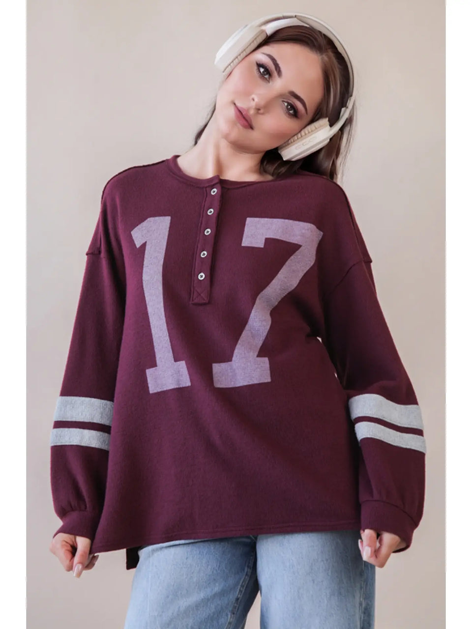 Casual 17 Top in Burgundy (REG)