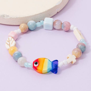 Rainbow Fish Bead Bracelet
