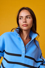 Addison Striped Pullover Top in Blue (REG)
