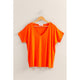 Basic V Neck Dolman Top in Tomato (REG)