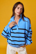 Addison Striped Pullover Top in Blue (REG)