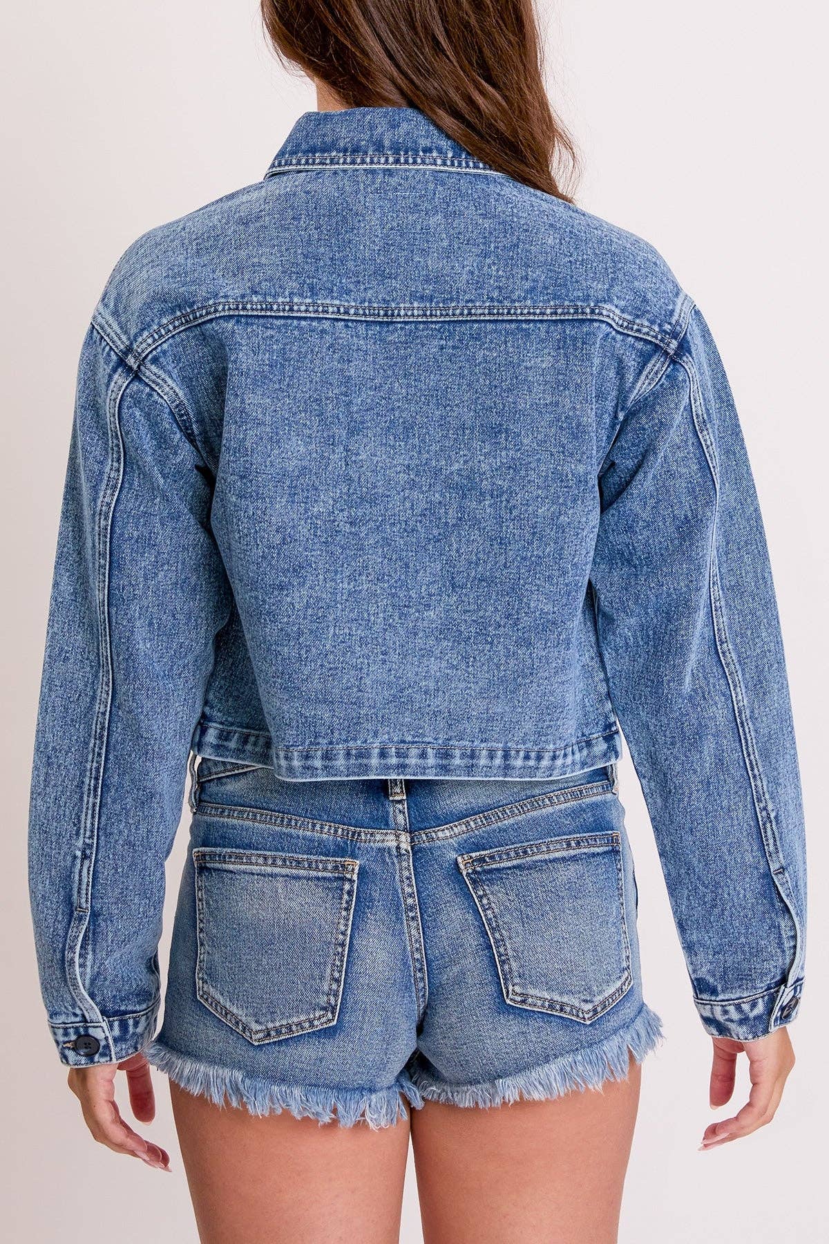 Cropped Trucker Denim Jacket (REG)