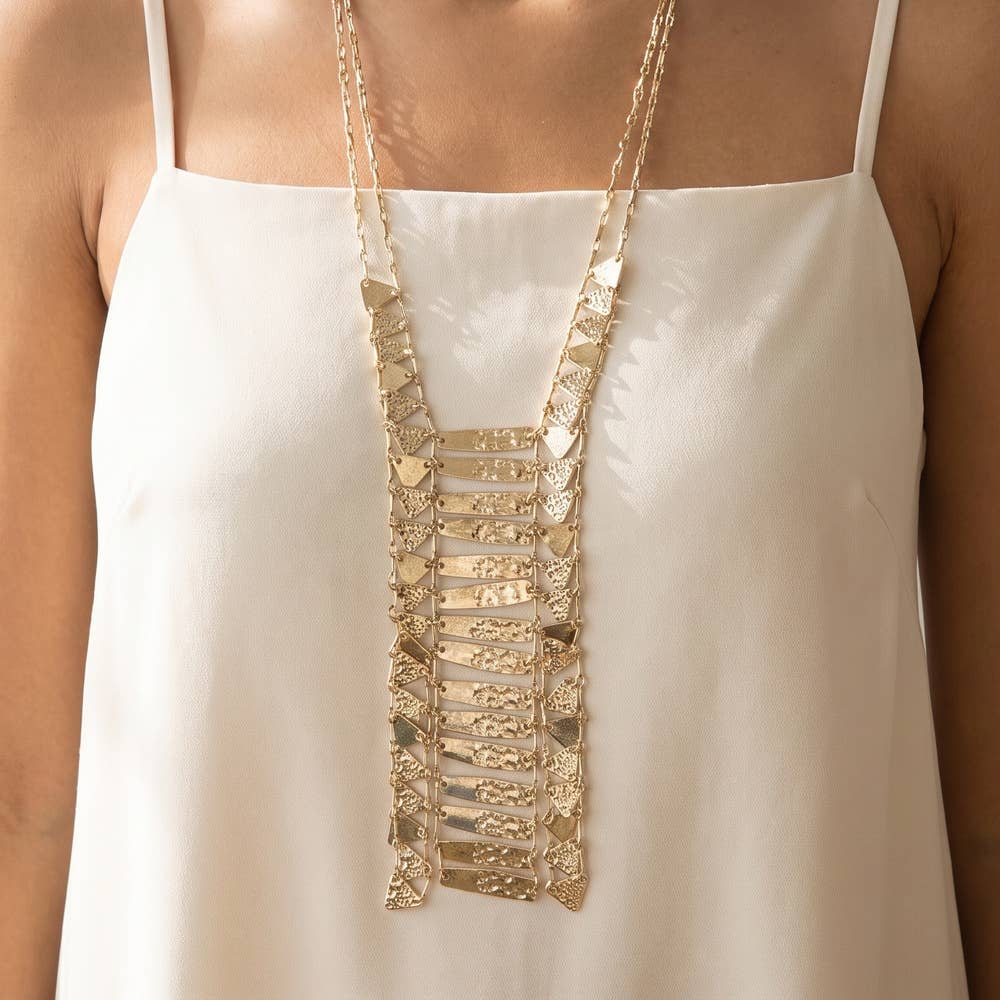 Hammered Bar Ladder Necklace