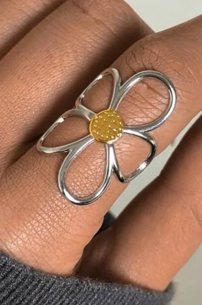 Stainless Steel Flower Ring