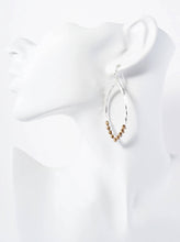 Marquise-Shaped Beaded Dangle Earrings