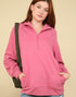 Oversized Henley Sweatshirt in Rose (REG)