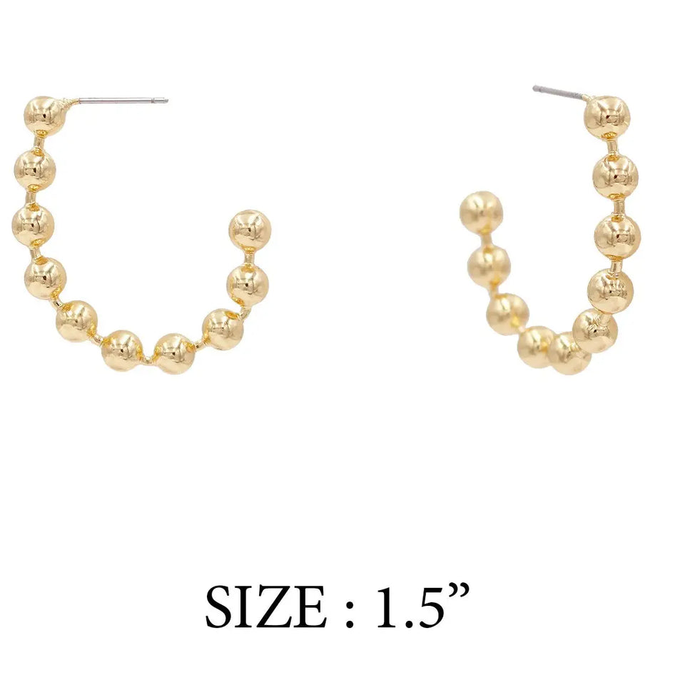 Beaded Ball Hoop Earrings