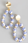 Porcelain Beaded Dangle Earrings
