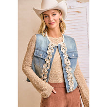 Washed Ruffle Denim Vest (REG)
