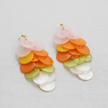 Orange Geometric Shell Earrings