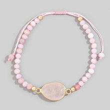 Oval Stone Beaded Cord Bracelet