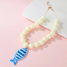 Blue Fish Chunky Beaded Necklace