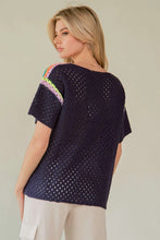 Flower Patch Cover Up Top in Ink (REG)