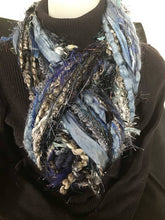 Handmade Denim Blue Beaded Scarf
