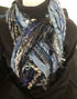 Handmade Denim Blue Beaded Scarf