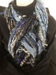 Handmade Denim Blue Beaded Scarf