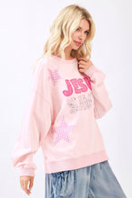 Jesus Saves Patchwork Sweatshirt in Icy Pink (REG)