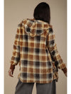 Faux Fur Plaid Jacket in Camel (PLUS)