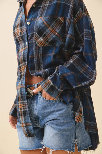 Kambrie Plaid Flannel Top (REG)