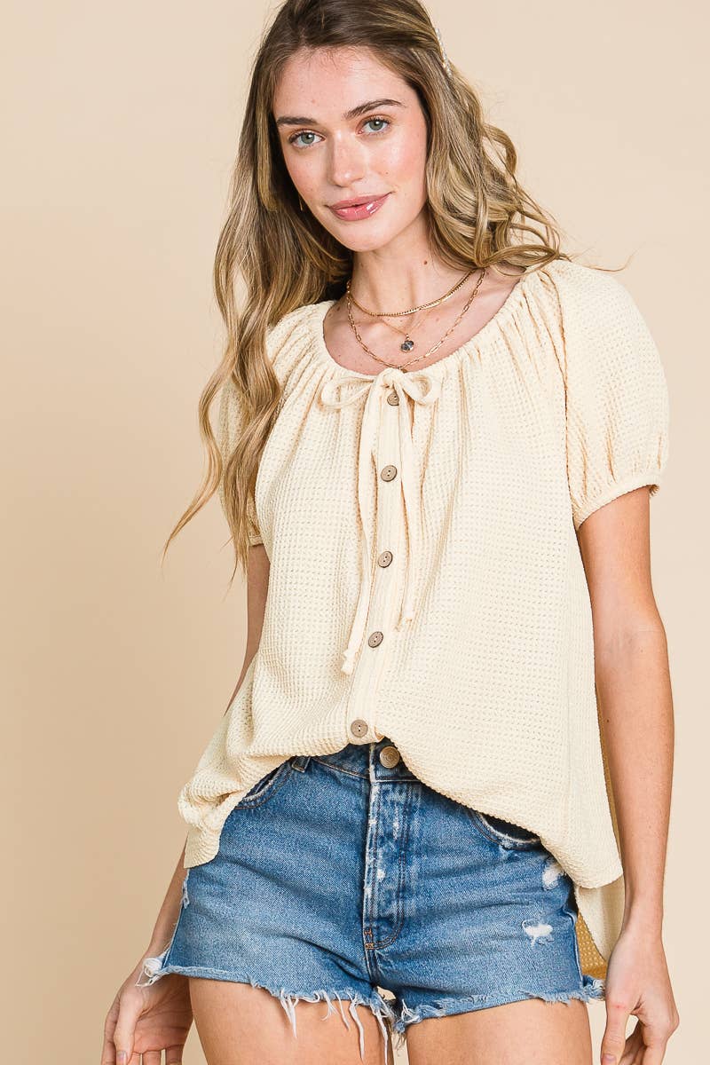 Textured Button Down Top (REG)