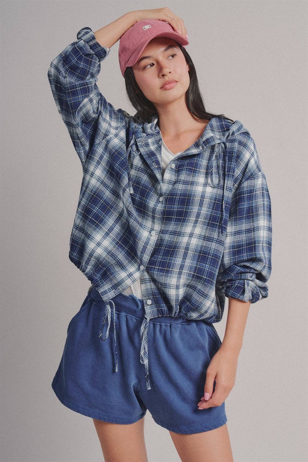 Navy Flannel Shacket (REG)