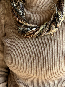 Beige and Black Scarf