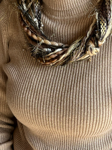 Beige and Black Scarf