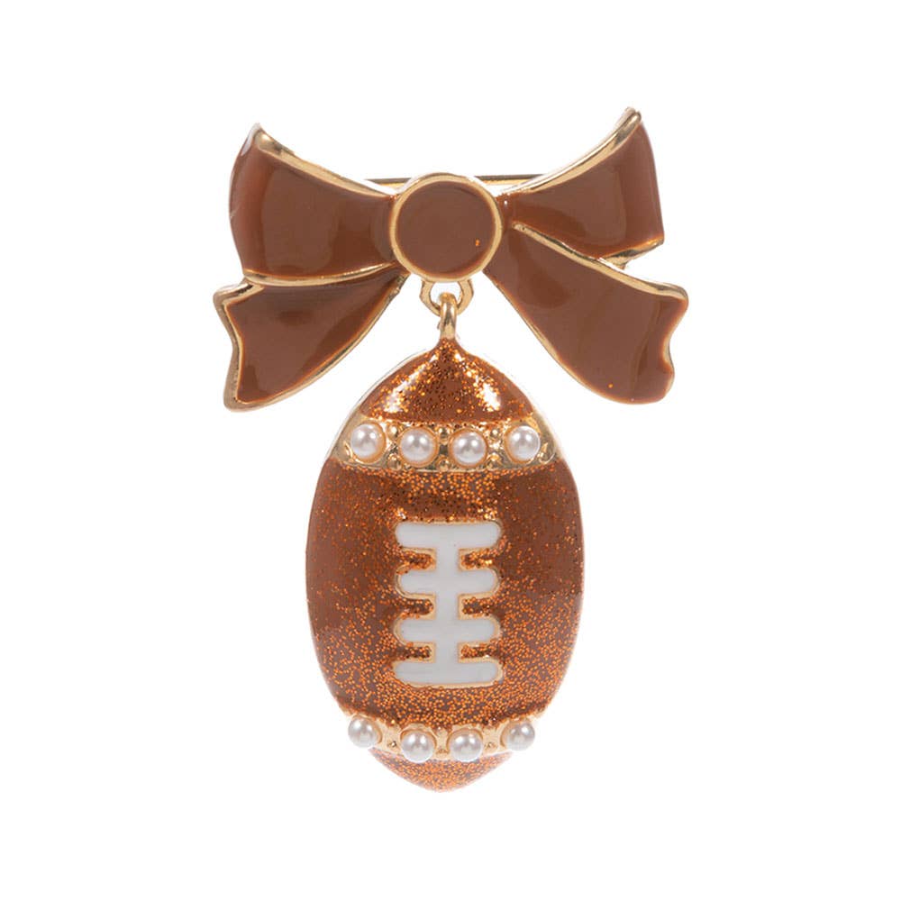 Football Bow Brooch