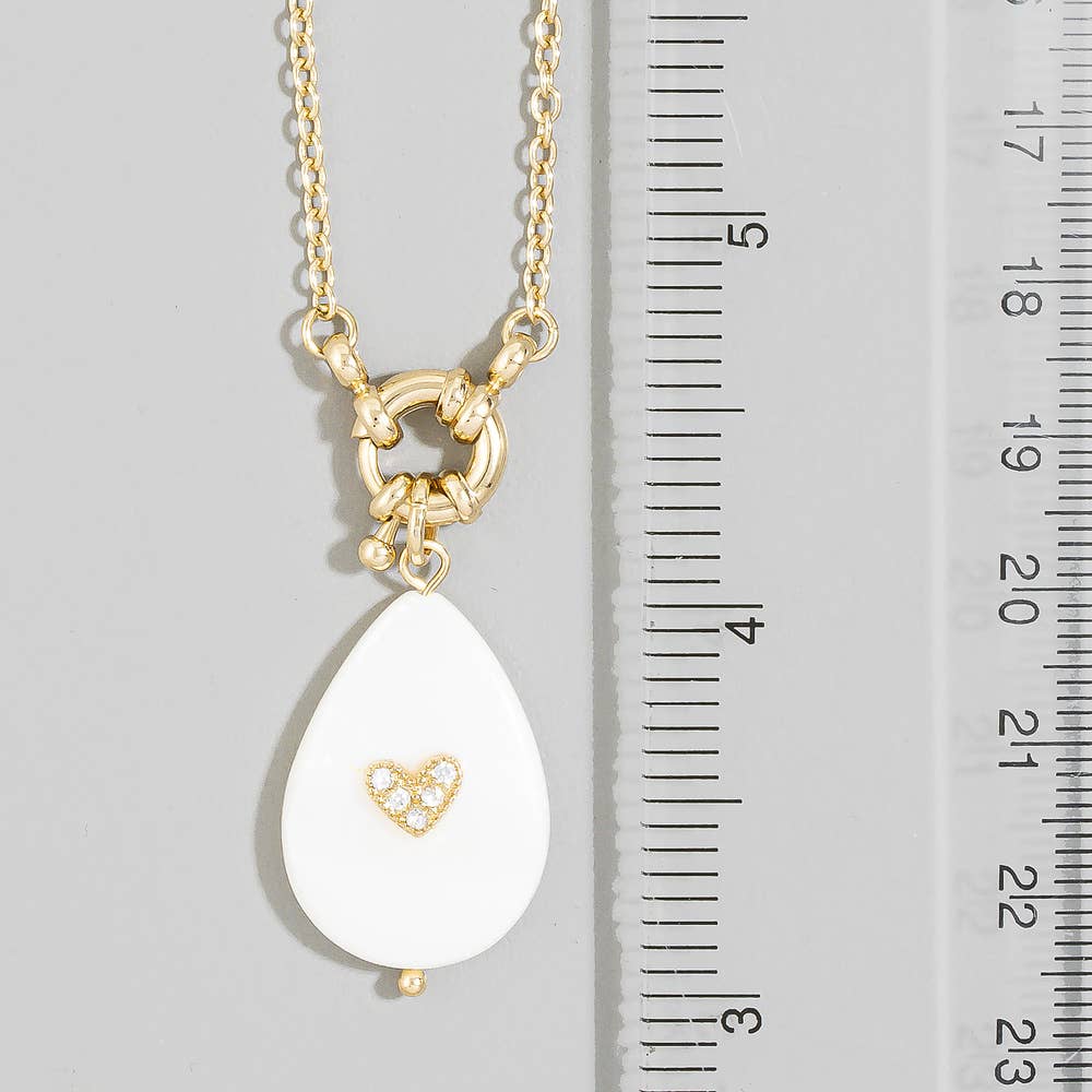 Shell Teardrop Heart Necklace
