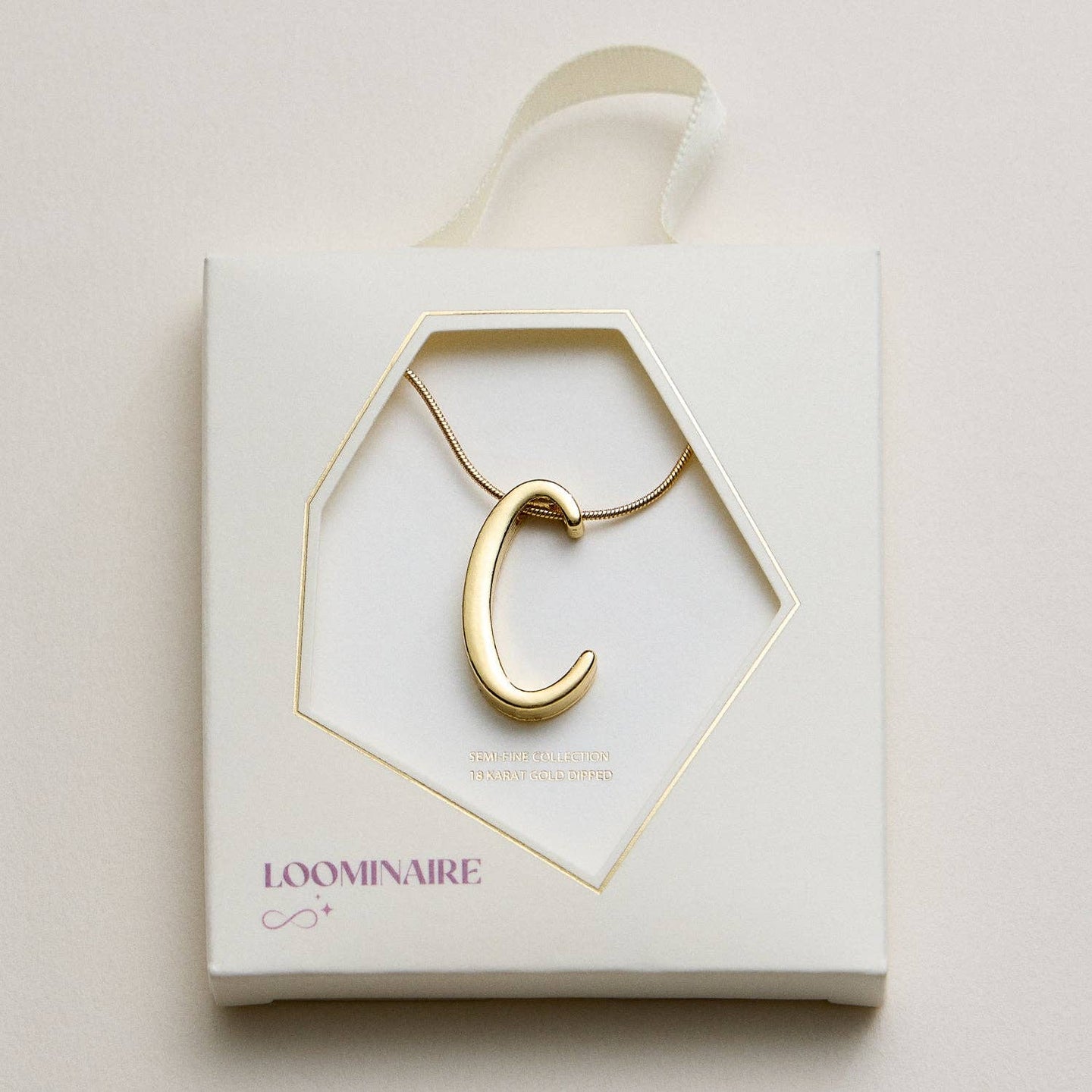 Gold Dipped Fancy Initial Necklace